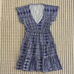 NWT Urban Outfitters Mini Dress Swing Blue Pattern Size M